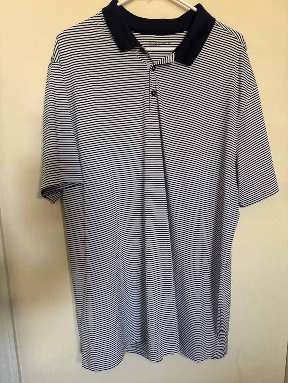 Nike Navy & White Striped Polo Shirt